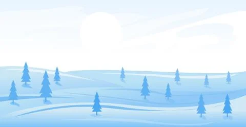 Simple winter landscape Stock Illustration