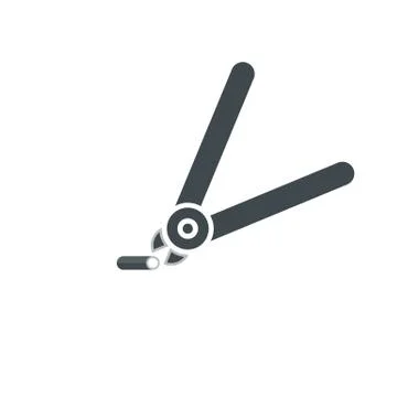 Simple wire cutter icon. Cabling and electrification job logo symbol. Stock Illustration