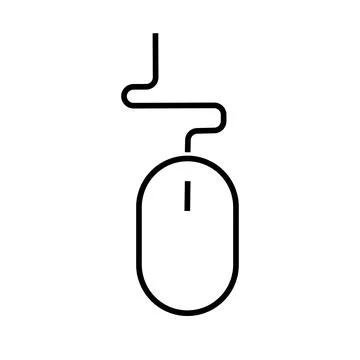 Simple wired computer mouse icon. Vector. Stockillustratie