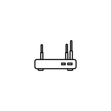 Simple wireless wifi internet router modem hardware line art illustration Stock Illustration