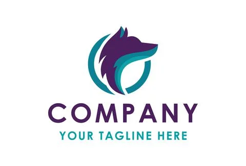 Simple Wolf Creative Concept Logo Design	 Stock Illustration