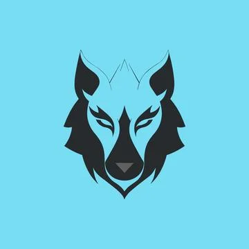 Simple Wolf Head Vector Logo Concept Stock Illustration