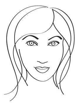 Simple womans face Illustrazione stock
