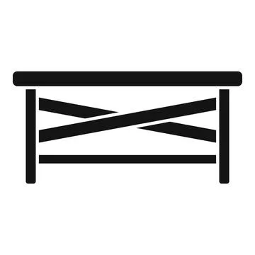 Simple wood table icon simple vector. Picnic wooden equipment Stock Illustration