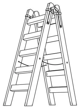 Simple wooden stepladder. イラスト素材