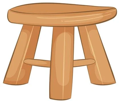 Simple Wooden Stool Illustration Stock Illustration