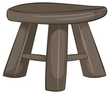 Simple Wooden Stool Illustration Stock Illustration