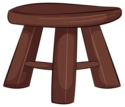 Simple Wooden Stool Illustration Stock Illustration