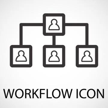 Simple workflow line art icon, vector Stock Illustration