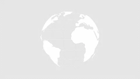 Simple world globe planet earth with cartographic grid loop alpha channel Stock Footage 314829862