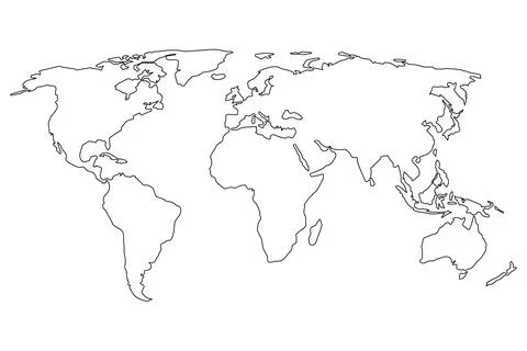 Simple world map. Vector sign on white background Illustrazione stock