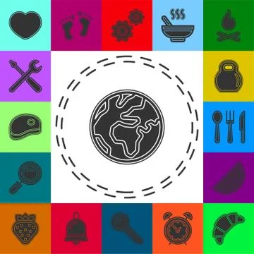 Simple World Vector Icon Stock Illustration