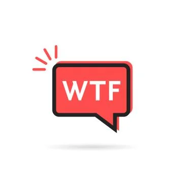 Simple wtf icon in red speech bubble Stock Illustration