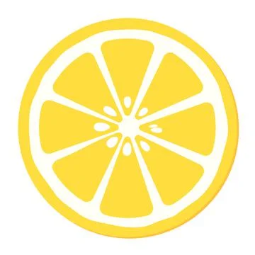Simple yellow and white slice of lemon イラスト素材