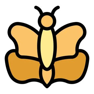 Simple yellow butterfly spreading its wings Stock Illustration