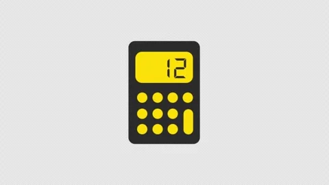 Simple Yellow Calculator Icon Animation Design Stock Footage 311608931