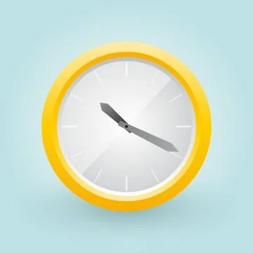 Simple yellow clock Stock Illustration