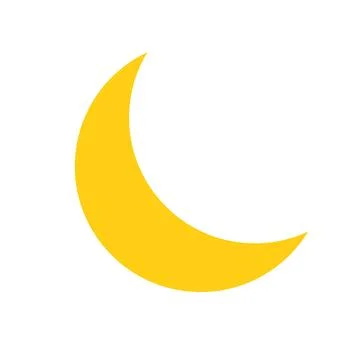 Simple yellow crescent icon. Vector. Stock Illustration