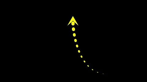 Simple Yellow Dotted Arrow Rising Up Stock Footage 318126423