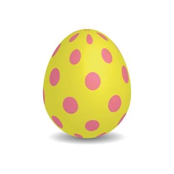 Simple yellow Easter egg with pink dots Stock Illustration