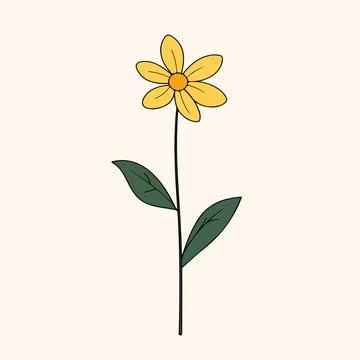 Simple Yellow Flower Illustration