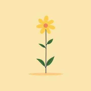 Simple Yellow Flower Stock Illustration