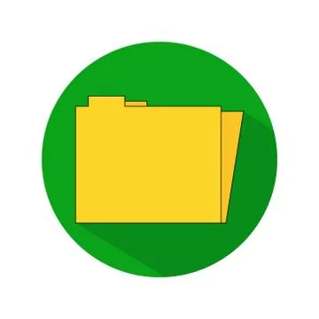 A simple yellow folder design in a green circle Stock Illustration