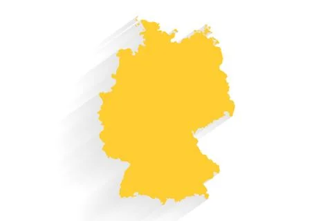 Simple yellow Germany map on white background, vector Stock Illustration