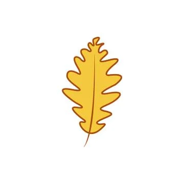 Simple Yellow Leaf Autumn Theme Cartoon Illustration Design Stock Illustration
