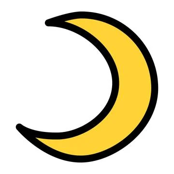 Simple yellow moon flat icon イラスト素材