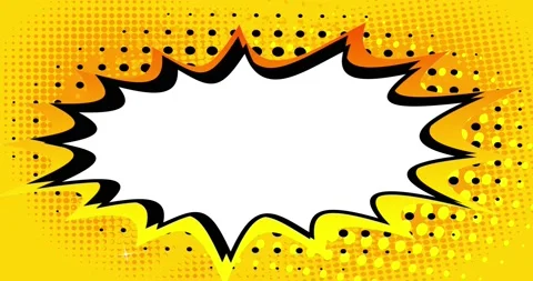 Simple Yellow Pop Art Background with White Speech Bubble Stock Footage 167191245