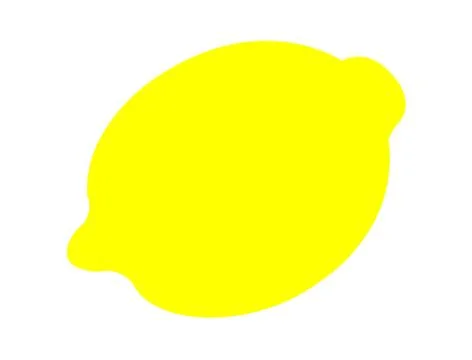 Simple, yellow silhouette of a lemon Stock Illustration