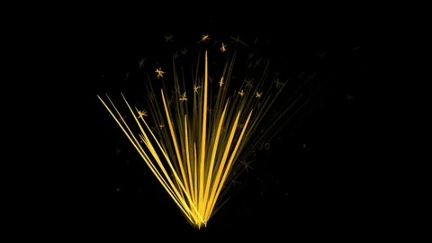 Simple yellow sparks in a 2D style on a black background. Dynamic stock effect Stock Footage 339022174