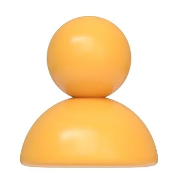 Simple yellow user profile icon isolated on a white background 스톡 일러스트