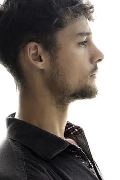 Simple yet deep portrait of a young man Stock Photos