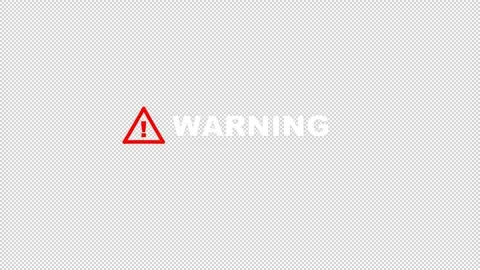 Simple yet effective warning sign overlay animation on alpha channel Stock Footage 276383470