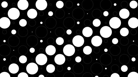 Simple yet elegant black and white polka dot pattern with varying sizes Stock-Footage 288186076