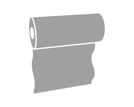 Simple yet versatile grey roll icon.  Perfect for illustrating concepts of .. Stock Illustration