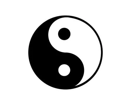 Simple yin yang symbol Stock Illustration