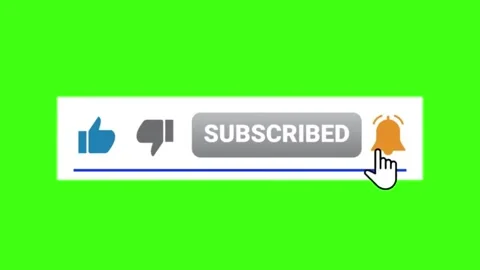 Simple YouTube Subscribe Button Green Screen Video stock 303111079