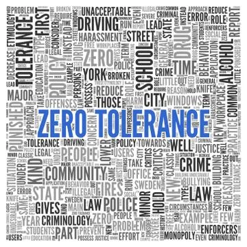 Simple zero tolerance concept in word tag cloud Stock Illustration