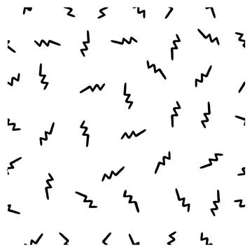 Simple zigzag shape seamless black and white background vector doodle hand dr Stock Illustration