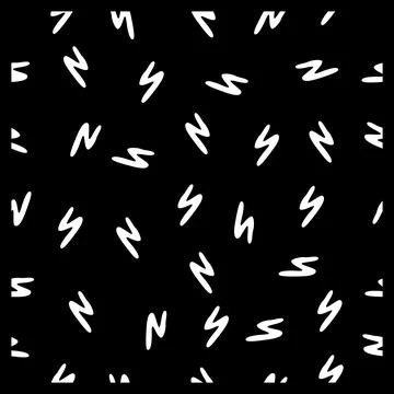 Simple zigzag shape seamless black and white background vector doodle hand dr Stock Illustration