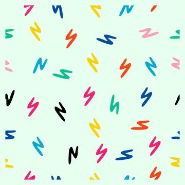 Simple zigzag shape seamless blue background vector doodle hand draw colorful Stock Illustration