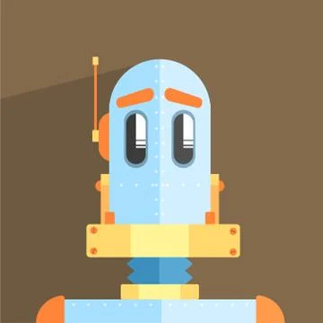 Simpleton Robot Character Stock Illustration