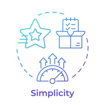 Simplicity blue gradient concept icon Stock Illustration