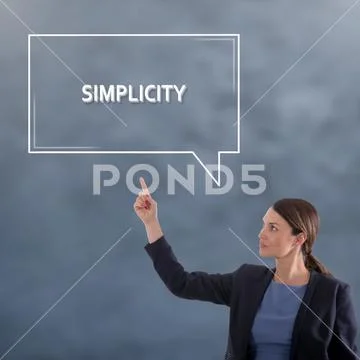 SIMPLICITY Business Concept. Business Woman Graphic Concept Stock Photos