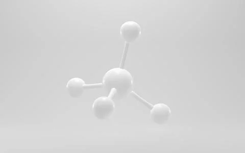 Simplicity chemical molecule with white background, 3d rendering. 스톡 일러스트