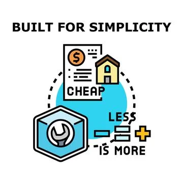 Simplicity concept built for efficient solutions Stock Illustration