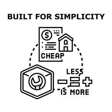 Simplicity concept built for efficient solutions Stock Illustration